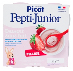 Picot Pepti-Junior milchfreies Erdbeer-Dessert ab 6 Monaten 4 Becher