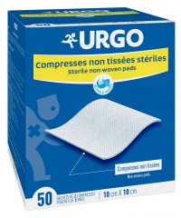 Urgo Compresses St&eacute;riles Non Tiss&eacute;es 10 cm x 10 cm 50 Sachets de 2 Compresses