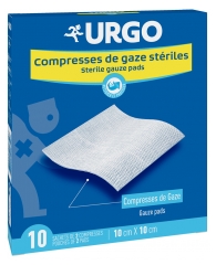 Urgo Sterylne Gaziki 10 cm x 10 cm 10 Torebek po 2 Gaziki