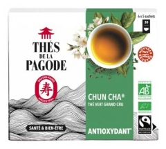 Ch&aacute;s da Pagode Chun Cha Ch&aacute; Verde Grand Cru Antioxidante Bio 30 Sach&ecirc;s