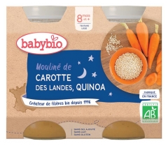 Babybio Bonne Nuit Karotten & Quinoa Mahlwerk 8 Monate und + Bio 2 x 200 g Gl&auml;ser