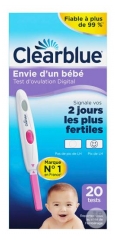 Clearblue Test d'Ovulation Digital 2 Jours 20 Unit&eacute;s