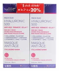 Pharm Nature Hyaluronic 500 Masque Anti-&Acirc;ge Lot de 2 x 81 G&eacute;lules + 4 Masques Offerts