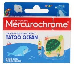 Mercurochrome Transparente Tatoo Ocean plastre 18 enheder