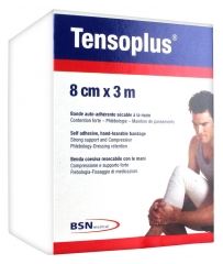 Essity Tensoplus Samolepilni trak, ki ga je mogoče rezati z roko, 8 cm x 3 m
