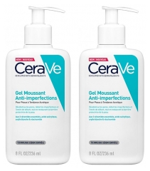 CeraVe Attīro&scaron;ais putojo&scaron;ais gēls pret nepilnībām Komplekts 2 x 236 ml