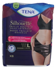 Tena Silhouette Intimo a Vita Alta Nero Plus 8 Mutandine