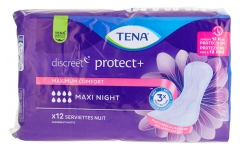 Tena Discreet Protect+ Maxi Night 12 Compresas Absorbentes Noche