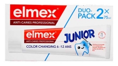 Pastă de dinți Elmex Junior Anti-Carii Professional cu Schimbare de Culoare, Set de 2 x 75 ml