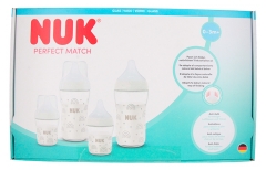 NUK Perfect Match Steklo Komplet 2 stekleničk po 120 ml + 2 stekleničk po 230 ml 0-3 mesecev in več