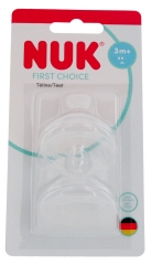 NUK First Choice 2 antikolikov&eacute; savičky s otvorem M 3 měs&iacute;ce+