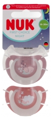 NUK First Choice Night Chupetes de Silicona 18-36 Meses
