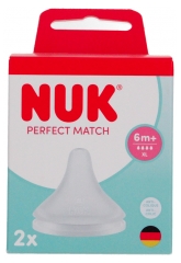 NUK Perfect Match 2 Silikonsauger Lochung XL Anti-Kolik ab 6 Monaten