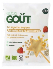 Good Go&ucirc;t Magick&eacute; tyčinky z cizrny, kukuřice, r&yacute;že, quinoy a jahod od 10 měs&iacute;ců Bio 35 g