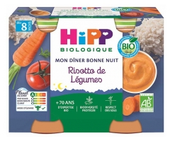 HiPP M&acirc;ncarea mea de Seară Orez cu Legume pentru Somn Bun de la 8 Luni Bio 2 Borcane