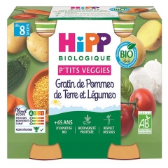 HiPP Sm&aring; Gr&ouml;nsaks&auml;lskare Potatis- och Gr&ouml;nsaksgrat&auml;ng fr&aring;n 8 M&aring;nader Bio 2 Burkar