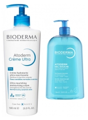 Bioderma Atoderm Rutine Ultra Creme Fugtgivende Ultra-N&aelig;rende Creme 500 ml + Brusegel 1 L