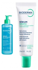 Bioderma S&eacute;bium Rutiini Puhdistava Vaahtoava Geeli 400 ml + Kerato+ Ep&auml;puhtauksia Vastustava Geelivoide 30 ml
