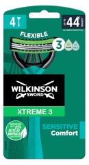 Wilkinson Xtreme 3 Sensitive Comfort 4 L&acirc;minas de Barbear