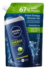 Nivea Men Energy Gel de Banho 3 em 1 Frescura 24H Eco-Recarga 500 ml