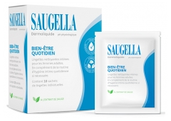 Saugella Dermoliquide Čistic&iacute; ubrousky pro intimn&iacute; hygienu 10 jednotlivě balen&yacute;ch ubrousků