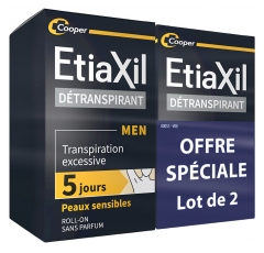 Etiaxil Men Antiperspirant Armhuler Sensitiv Hud Roll-On Pakke med 2 x 15 ml