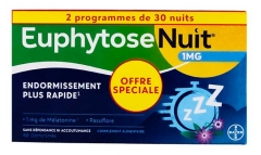 Bayer Euphytose Y&ouml; Melatoniini ja K&auml;rsimyskukka 60 Tablettia
