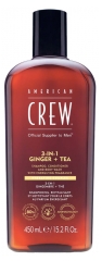 American Crew 3 en 1 T&eacute; de Jengibre, Champ&uacute;, Acondicionador y Gel de Ducha Para Cabello y Cuerpo (450ml), Revitalizante e Hidratante.