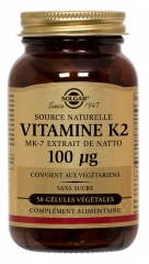 Solgar K2-vitamiini MK-7 Natto-uute 100 &micro;g 50 kasvikapselia