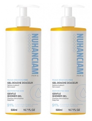 Nuhanciam Gel Douche Douceur Peaux D&eacute;shydrat&eacute;es Lot de 2 x 500 ml