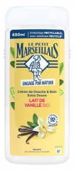 Le Petit Marseillais Extra Mild Dusch- & Badkr&auml;m Ekologisk Vaniljmj&ouml;lk 650 ml