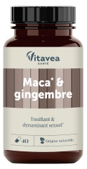 Vitavea Maca &amp; Gingembre Tonifiant &amp; Dynamisant Sexuel 40 G&eacute;lules