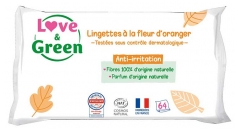 Love &amp; Green Lingettes &agrave; La Fleur d'Oranger 64 Lingettes