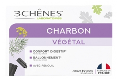 Les 3 Ch&ecirc;nes Cărbune Vegetal 30 Capsule