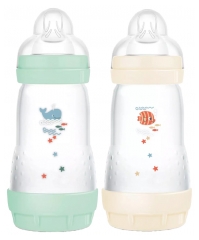 MAM 2 Mamadeiras Easy Start 260 ml 2 Meses e + Fluxo 2