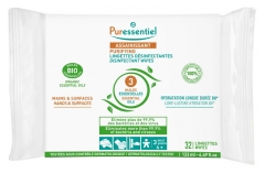 Puressentiel Toallitas Desinfectantes con 3 Aceites Esenciales 32 Toallitas
