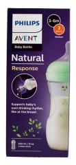 Avent Natural Response Suttteflaske med M&oslash;nster 260 ml 3-6 M&aring;neder