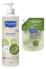 Mustela Mustela Bio Hygieniapakkaus Puhdistusgeeli + T&auml;ytt&ouml;pakkaus