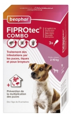 Beaphar Fiprotec Combo Soluzione Spot-on Cani 2-10 kg 3 Pipette da 0,67 ml
