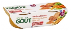 Good Go&ucirc;t Carota Patata Dolce Lenticchie Corallo Cumino stile Dahl dagli 8 Mesi Bio 2 Vasetti