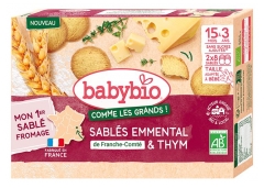 Babybio Zandkoekjes Emmental & Tijm voor 15 maanden tot 3 jaar Bio 16 stuks