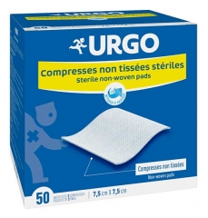Urgo Sterile Kompressen 7,5 x 7,5 cm 50 Beutel mit 2 Kompressen aus Vliesstoff