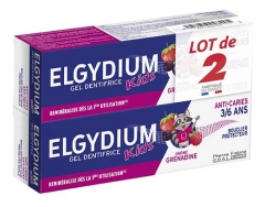 Elgydium Kids Gel Dentifrice Anti-Caries 3/6 Ans Lot de 2 x 50 ml