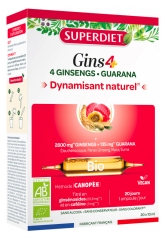 Superdiet Gins4+ 4 Ginsengs Guarana Bio 20 Ampoules