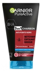 Garnier PureActive 3-in-1 Charcoal Anti-Blackhead Cleanser 150 ml
