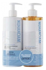 Nuhanciam Lait Corps Hydratant 24 Heures Peaux D&eacute;shydrat&eacute;es 500 ml + Gel Douche Douceur Peaux D&eacute;shydrat&eacute;es 500 ml Offert