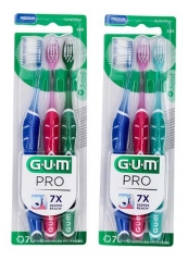 GUM Cepillo de Dientes PRO Pack Tr&iacute;o Mediano