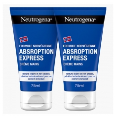 Neutrogena Cr&egrave;me Mains Absorption Express Lot de 2 x 75 ml