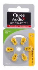 Quies Audio 6 Zinc Air Batteries for Hearing Aids (10)