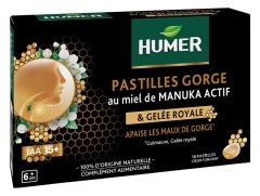 Humer Pastillas para la Garganta con Miel de Manuka Activa IAA 15+ &amp; Gelatina Real 16 Pastillas